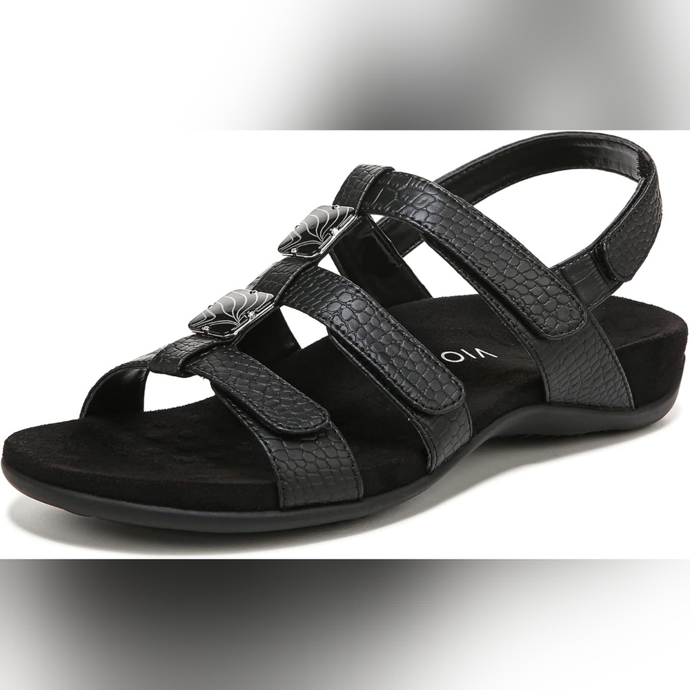 Vionic Black AMBER Sandals SZ 10